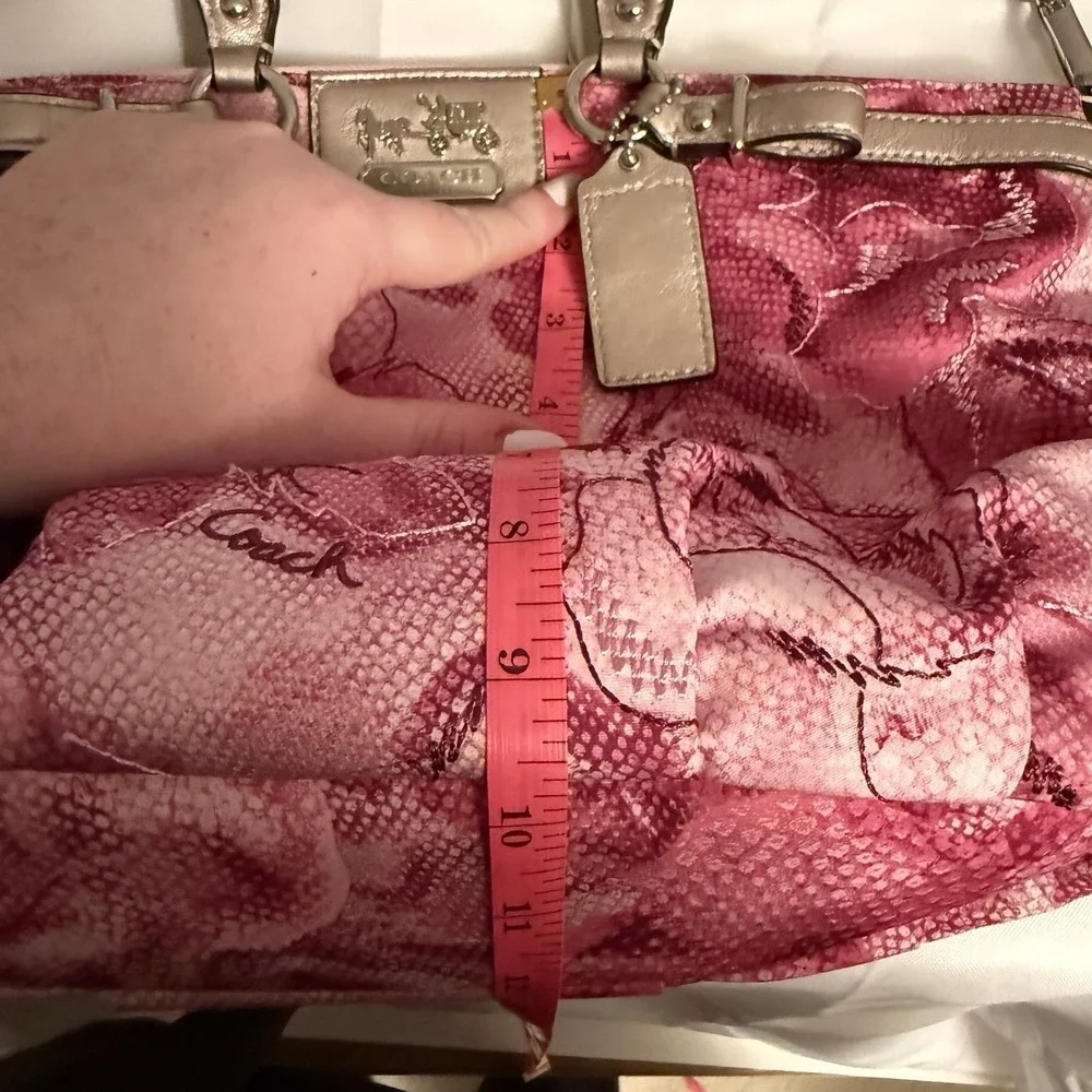 Coach Madison Pink Embroidered Floral Sophia Satchel Shoulder Bag Purse Handbag